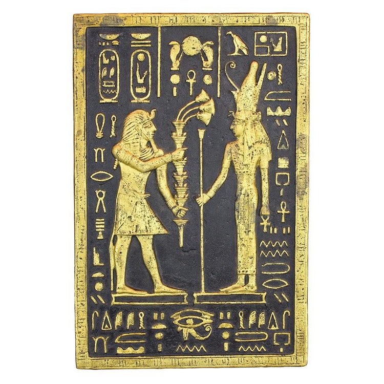 View larger image of Pharaoh Seti Offering to the Goddess Mut Wall Sculpture