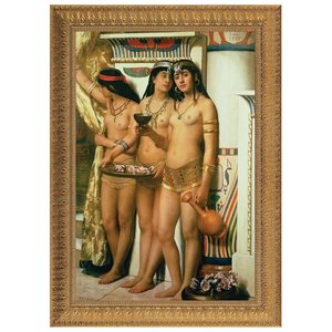 Pharaoh's Handmaidens Framed Canvas Replica Painting: Large