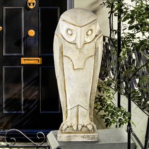 Polar Owl Sentinel Art Deco Cubist Bird Statue: Each