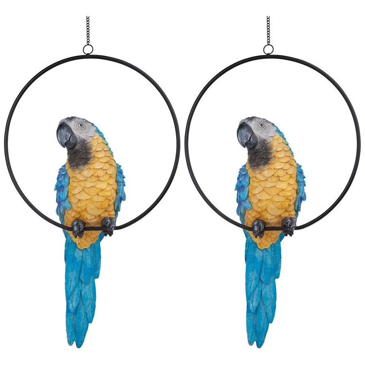 View larger image of Polly in Paradise Parrot on Ring Perch: Large, Set of Two