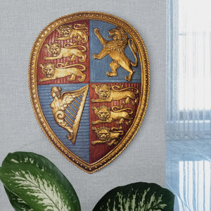 Queen Victoria's Royal Coat of Arms Sculptural Wall Shield