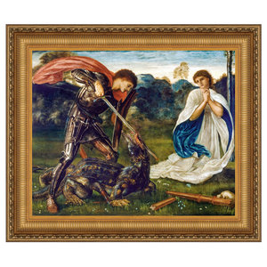 The Fight: Saint George Kills the Dragon VI Framed Canvas Replica Painting: Large