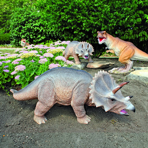 Scaled Jurassic Triceratops Dinosaur Statue