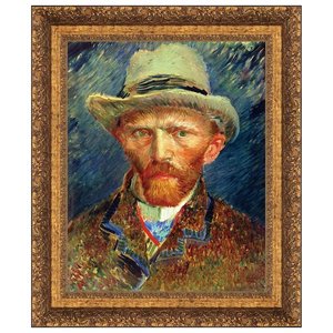 Self Portrait, Vincent van Gogh Framed Canvas Replica Painting: Small