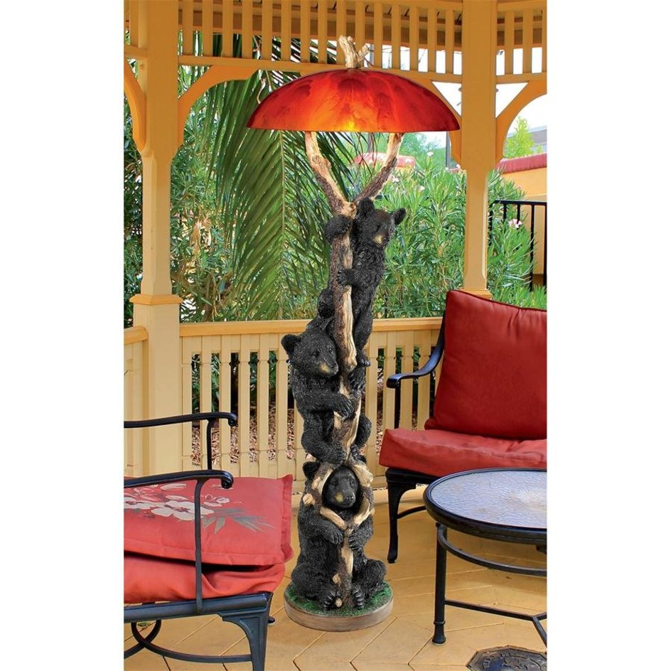 Setting Sun Black Bear Sculptural Floor Lamp - KY79362 - Design 