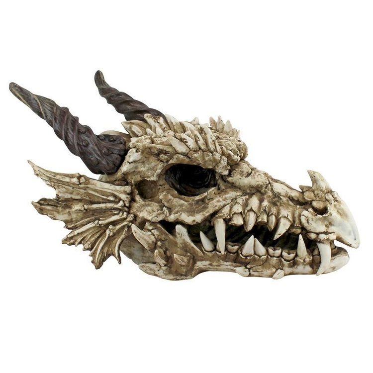 Stoker's Moors Dragon Skull Sculpture - Impressive Detail - Design Toscano