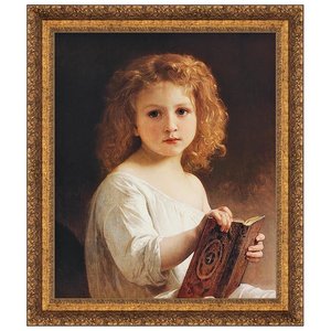 The Story Book, 1877: Framed Canvas Replica Painting