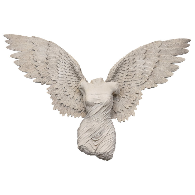 Take Flight Classical Female Torso Angel Wing Wall Sculpture Stone ...