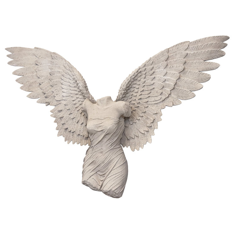 Take Flight Classical Female Torso Angel Wing Wall Sculpture Stone ...