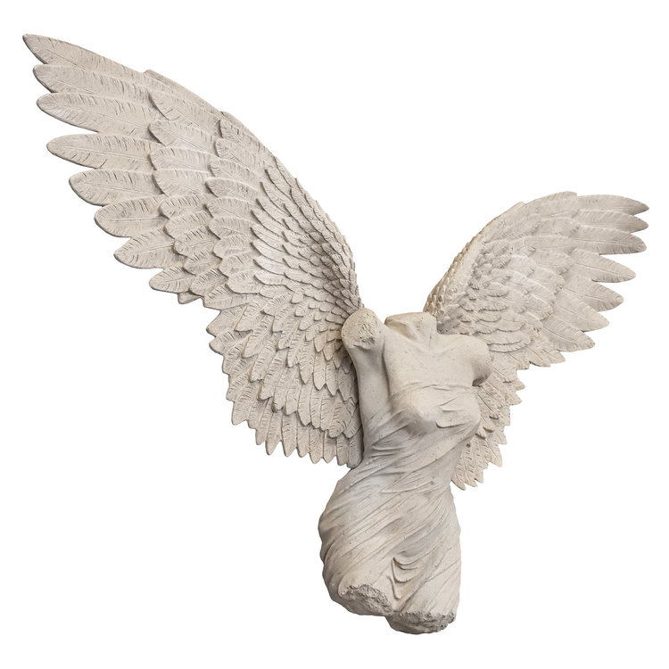 Take Flight Classical Female Torso Angel Wing Wall Sculpture Stone ...