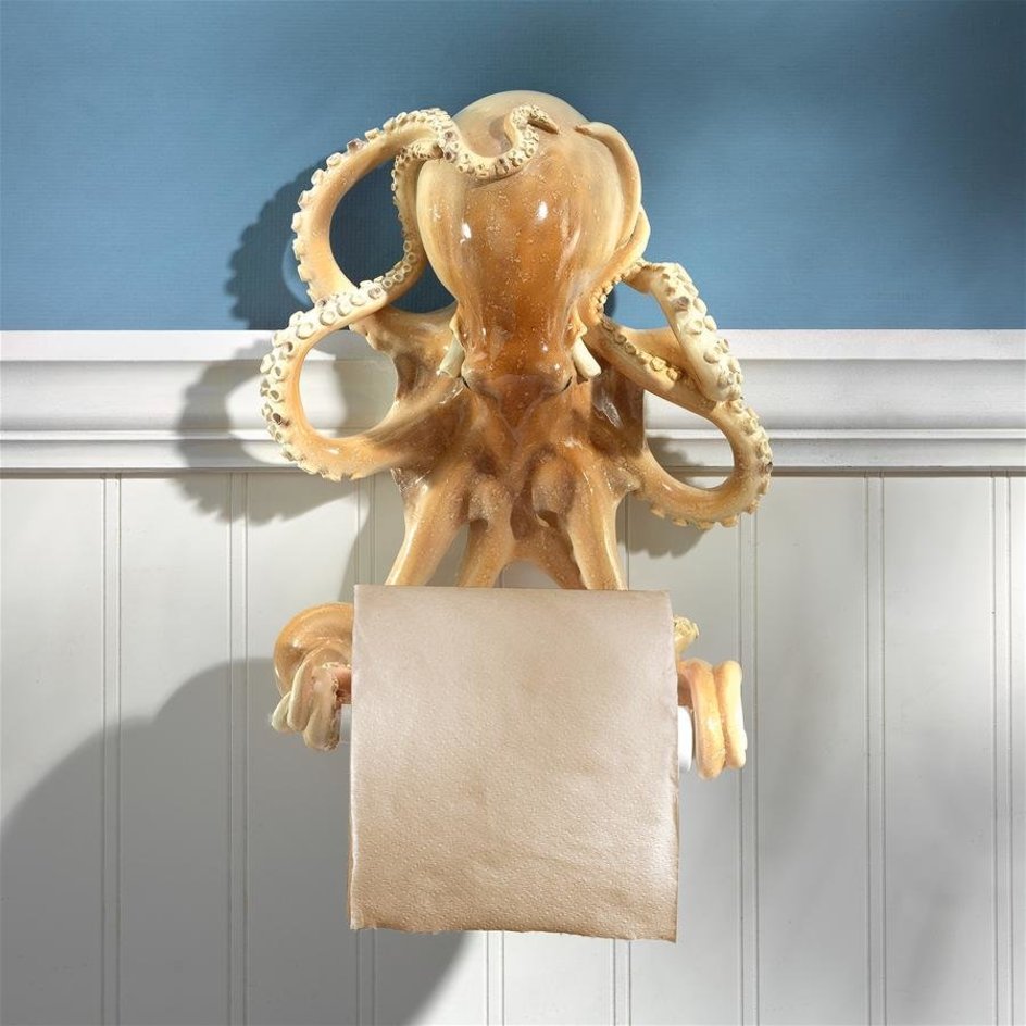 Set of 2 Kraken Octopus Tentacle Wall Hooks for Nautical Bathroom Decor and  Ocean Themed Wall