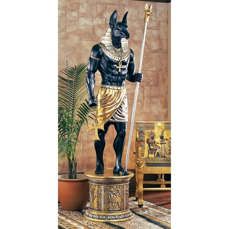 View larger image of The Egyptian Grand Ruler Collection: Life-Size Anubis Statue atop a Temple Column Mount