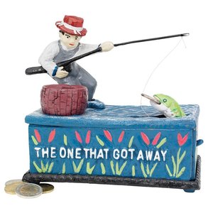 The Fisherman: The One that Got Away Collectors' Die-Cast Iron Mechanical Coin Bank