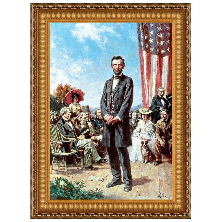 View larger image of The Gettysburg Address of 1863: Framed Canvas Replica Painting