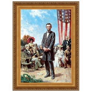The Gettysburg Address of 1863: Framed Canvas Replica Painting