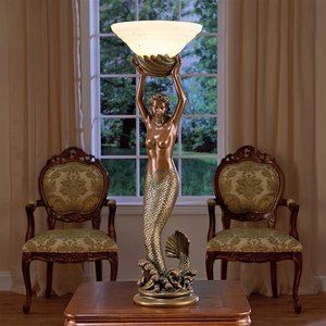 The Goddess Offering Mermaid Sculptural Table Lamps