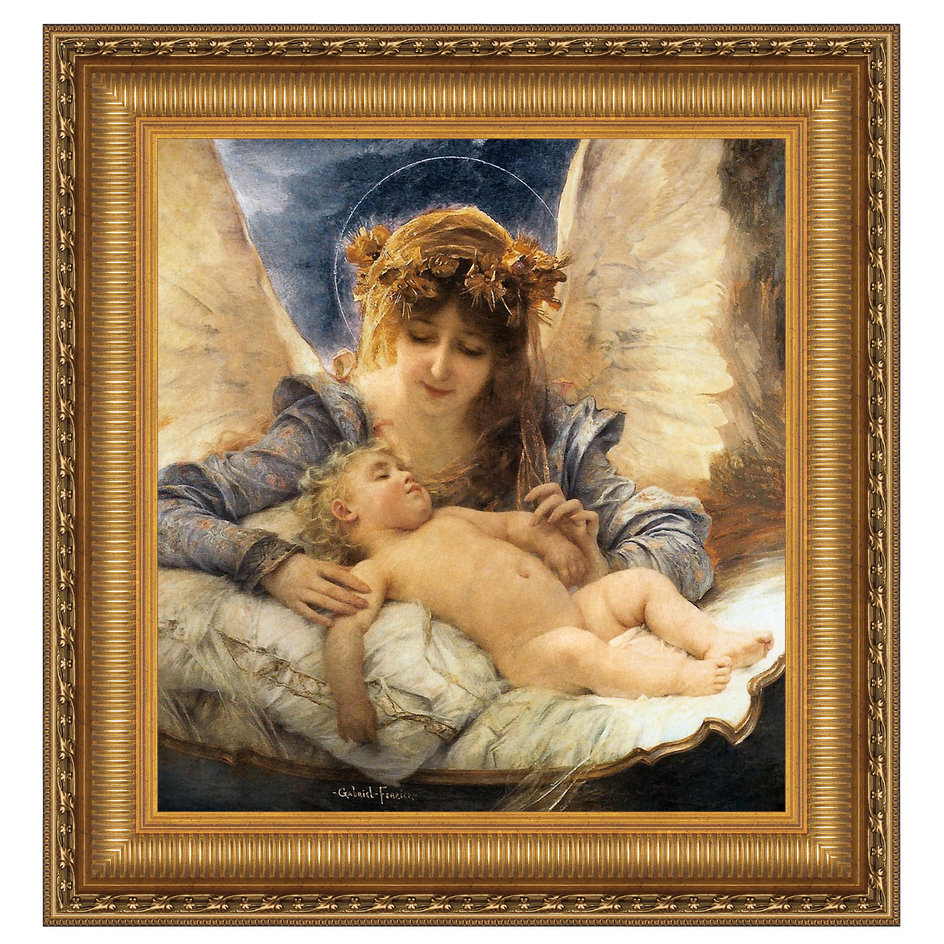 The Guardian Angel Framed Painting Large - DA6013 - Design Toscano