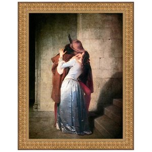 The Kiss Framed Canvas Replica Painting: Grande