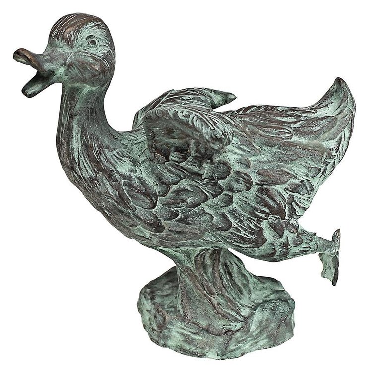 View larger image of Lindell Pond Ducks Cast Bronze Spitting Garden Statue: Dancing Duck