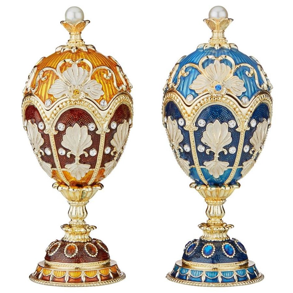 Romanov-Style Enameled Eggs: Set of 2 - Design Toscano
