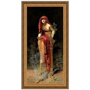 The Priestess of Delphi Framed Canvas Replica Painting: Large