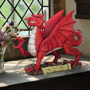 The Red Welsh Dragon Statue Collection: Medium