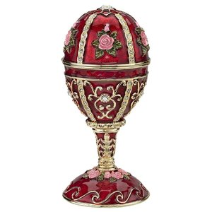 Ruby Rosette Romanov-Style Collectible Enameled Egg