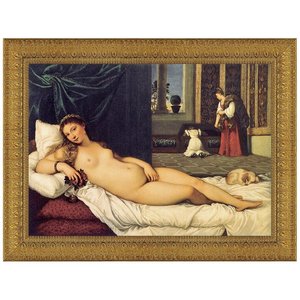 The Venus of Urbino Framed Canvas Replica Painting: Grande
