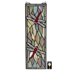 Tiffany Style Dragonfly Stained Glass Window