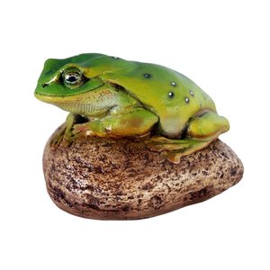 Finneas the Frog Garden Rock Sitting Toad Statue