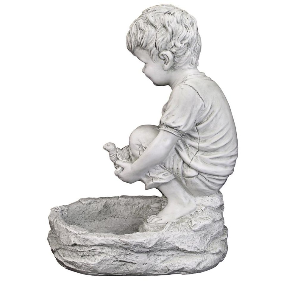 Tommy at the Turtle Pond Little Boy Statue - Design Toscano