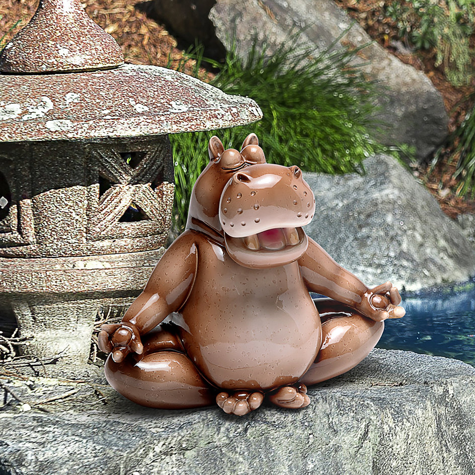 Ton Zen Yoga Hippo Garden Statue - Design Toscano