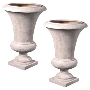 Viennese Architectural Garden Urn: Large Set of Two