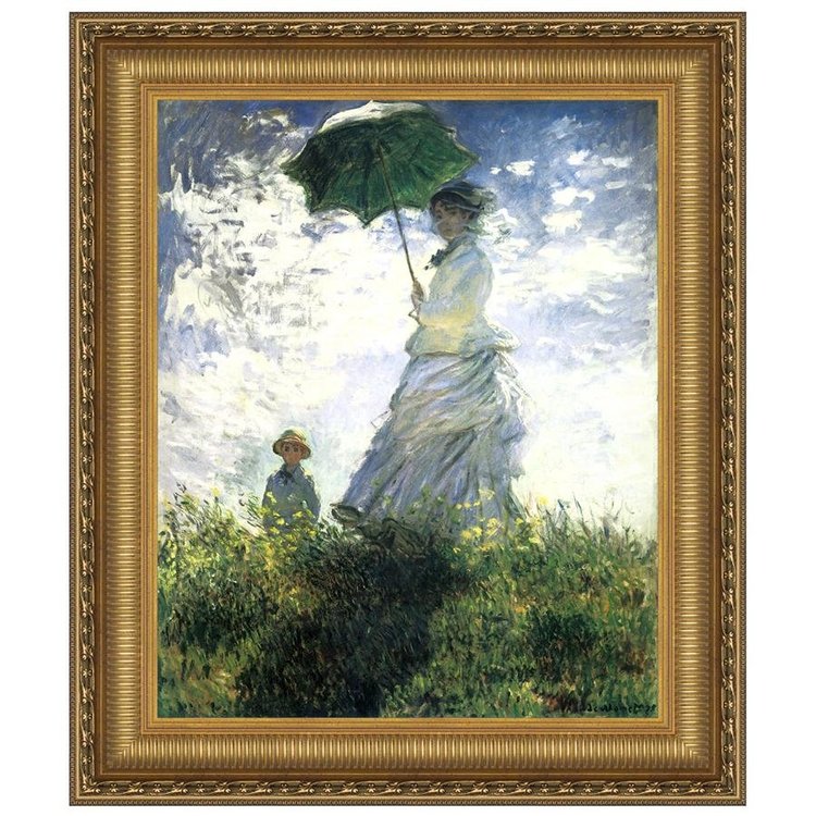 View larger image of Woman with a Parasol Framed Canvas Replica Painting: Small