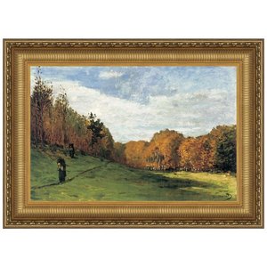 Woodgatherers at the Forest Edge Framed Canvas Replica Painting: Large