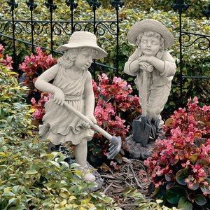 Young Gardener Statues: Set of Rebecca and Samuel Large