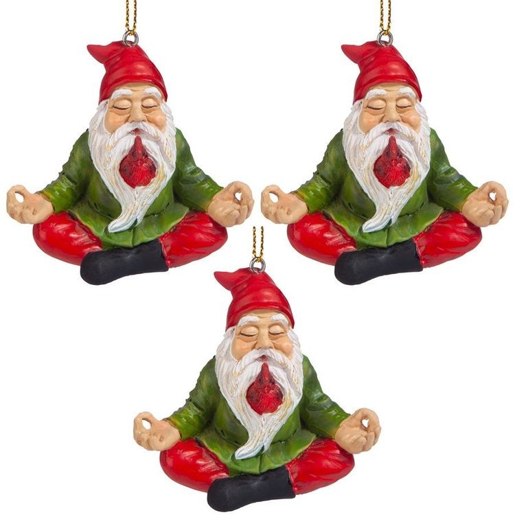 View larger image of Zen Gnome Holiday Ornament: Set of 3